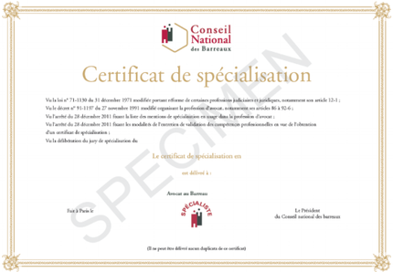 Diplome de spcialisation avocat